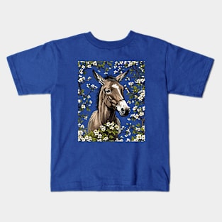 A Missouri Mule Surrounded By Hawthorn Blossom 2 Kids T-Shirt